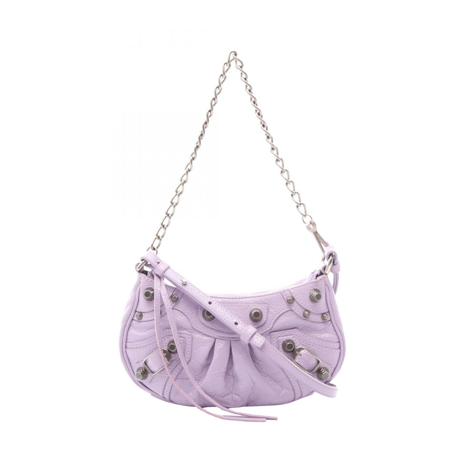バレンシアガ BALENCIAGA ハンドバッグ LE CAGOLE MINI BB ル カゴール ミニ 2WAY パープル レザー ル・カゴール ミニ レディース Used B