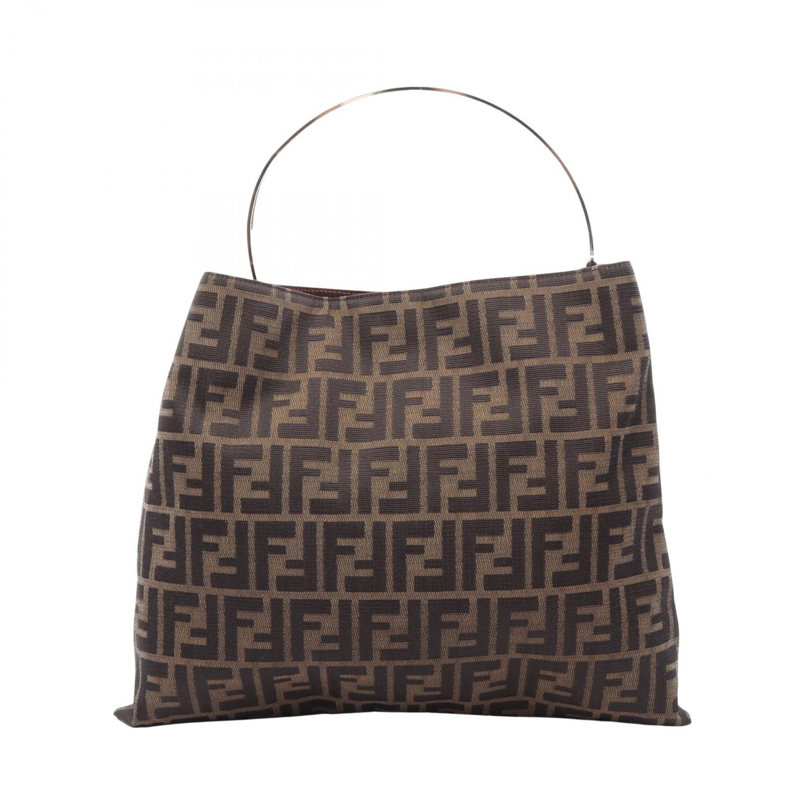 フェンディ FENDI トートバッグ ズッカ トートバッグ ブラウン キャンバス レザー ズッカ トートバッグ レディース Used B
