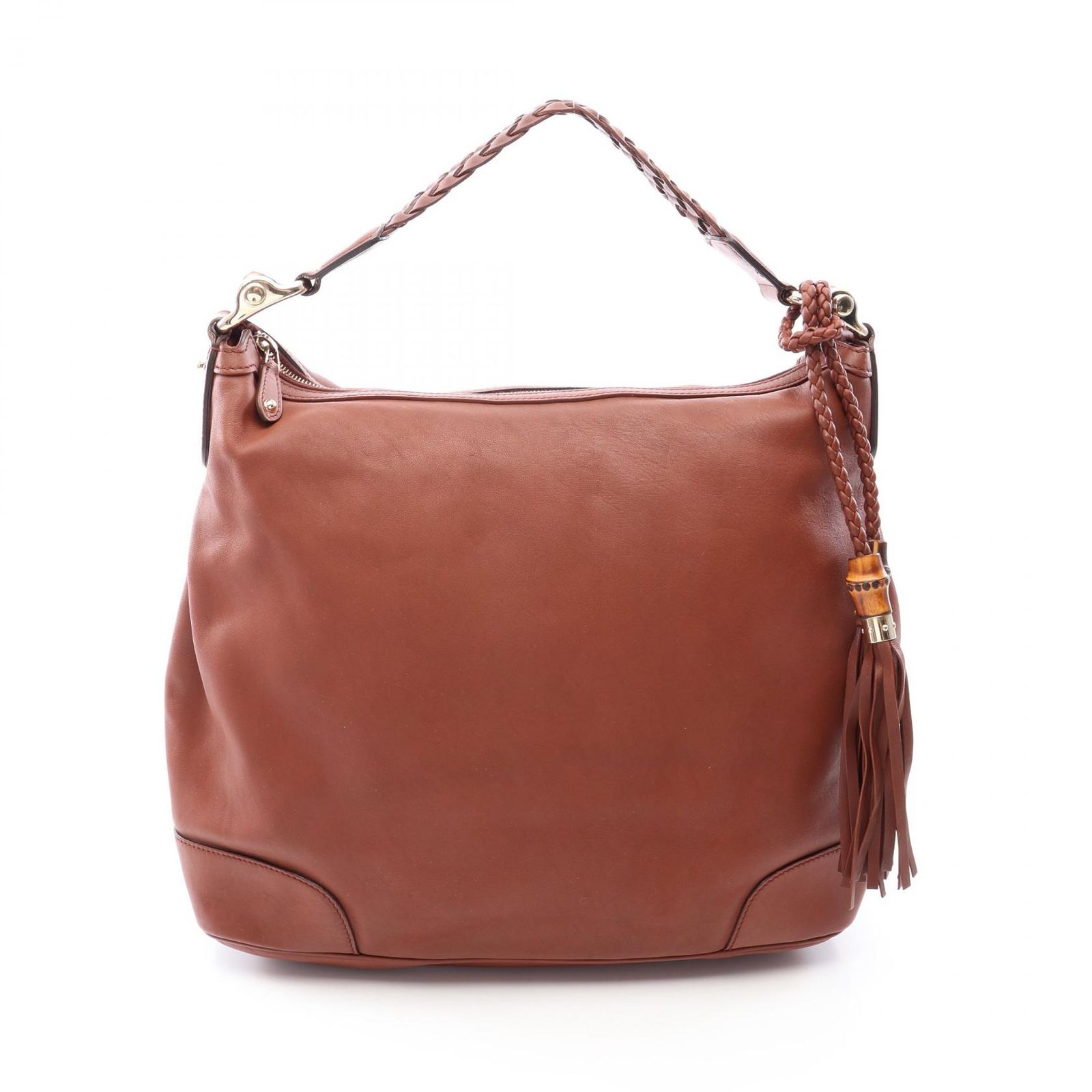 グッチ GUCCI ショルダーバッグ バンブー 282338 ブラウン レザー ディアマンテ ワンショルダー レディース Used B
