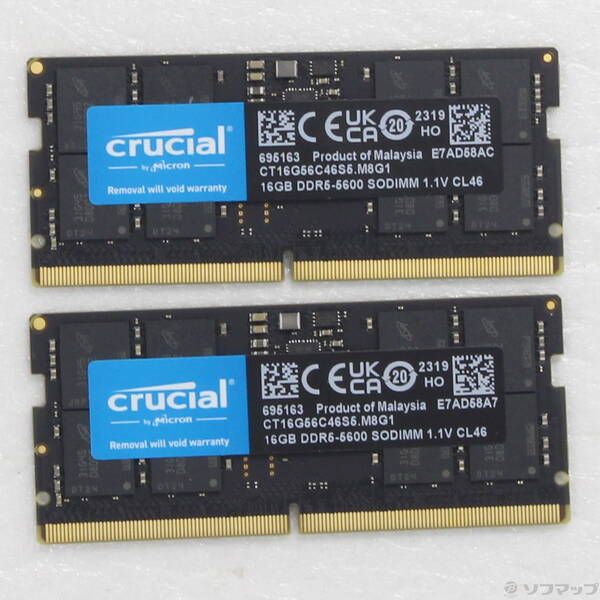 Crucial DDR5 32GB(16GBx2) PC5-44800 中古 - メルカリ