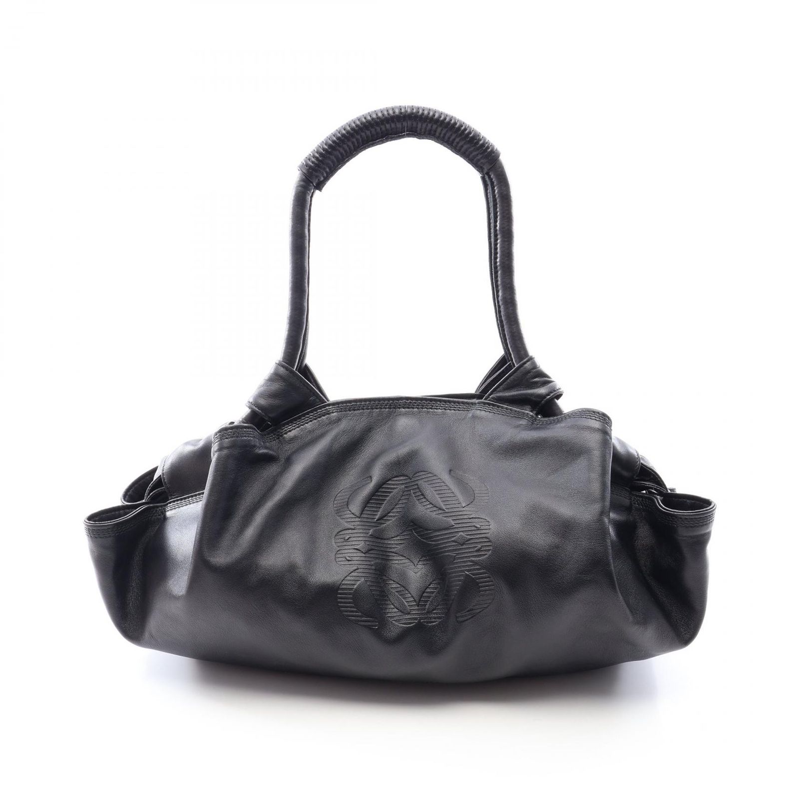 LOEWE 黒 ナッパアイレ レザーハンドバッグ ロエベ LOEWE ハンドバッグ ナッパアイレ ブラック レザー