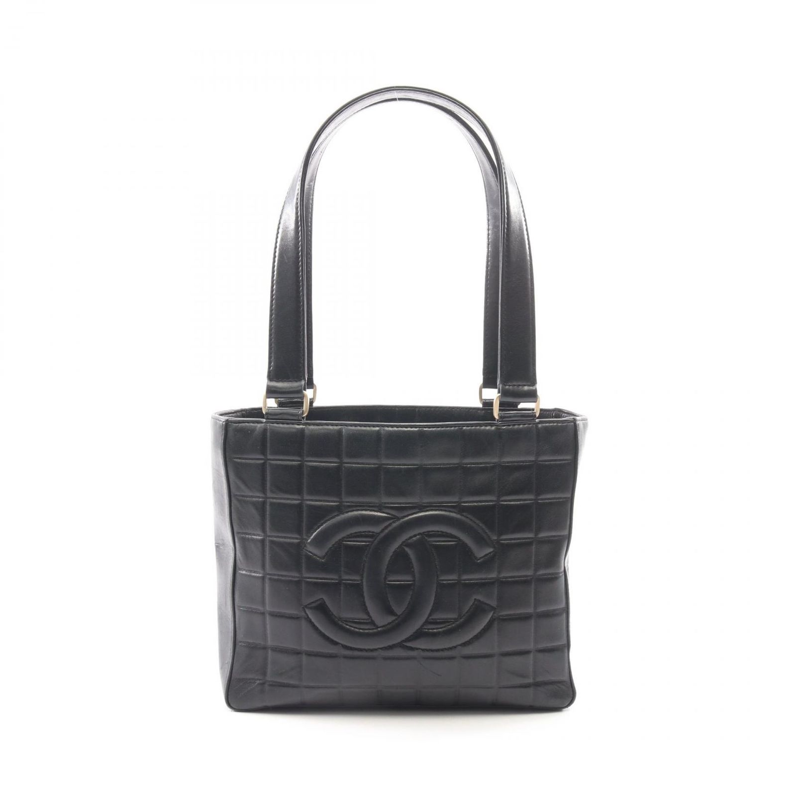 シャネル CHANEL トートバッグ チョコバー A17809 ブラック ラムスキン（羊革） チョコバー ココマーク トートバッグ レディース Used B