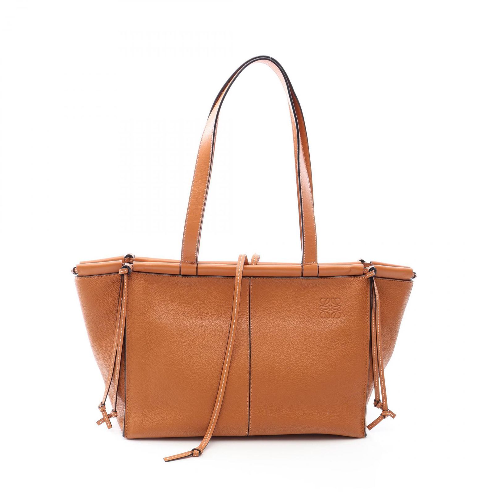 ロエベ LOEWE トートバッグ クッショントート スモール 309.12AA93 ブラウン レザー クッショントート スモール レディース Used A