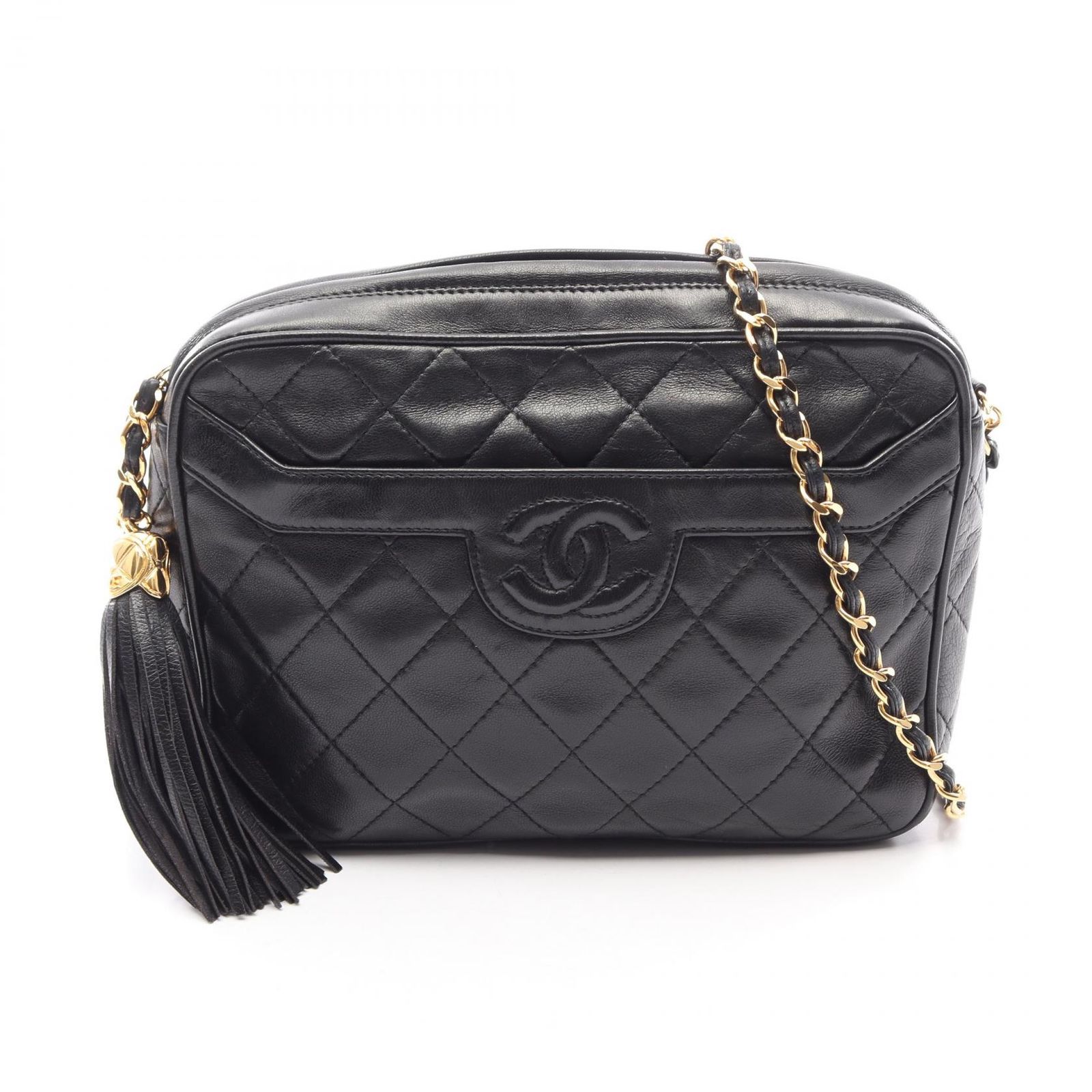 CHANEL シャネル マトラッセ ラムスキン フリンジ ショルダーバッグ シャネル CHANEL ショルダーバッグ マトラッセ フリンジ ブラック