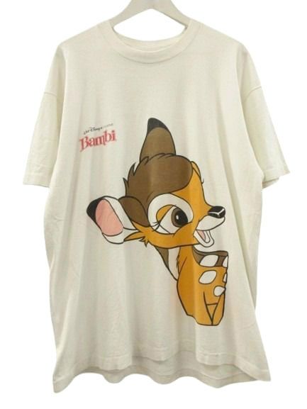 ヴィンテージ VINTAGE 90s ディズニー Disney バンビ Bambi Tシャツ XL ホワイト 両面プリント USA製 キャラクター