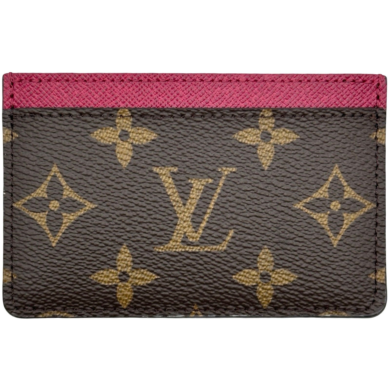 ルイ・ヴィトン LOUIS VUITTON ポルトカルト・サーンプル M60703 ブラウン/フューシャ モノグラム・キャンバス レディース カードケース