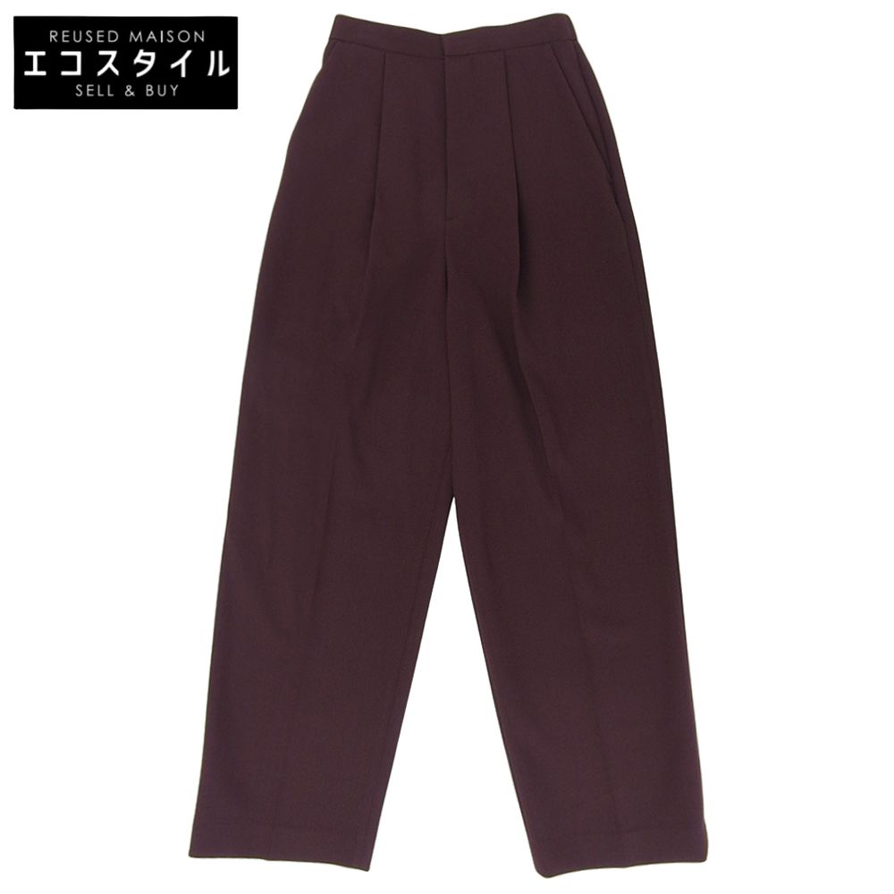 ENFOLD　エンフォルド　美品 レーヨン混 STRAIGHT-TAILORED TROUSERS ボトムス レディース ボルドー 36 300HA631-2860 24AW　36
