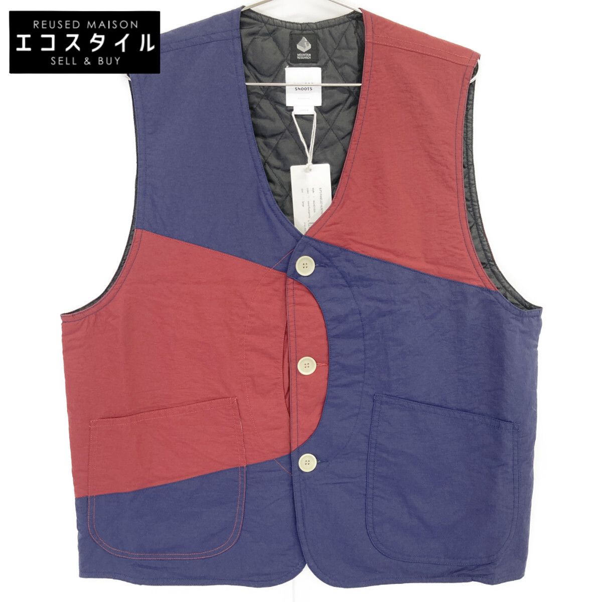 Mountain Research　マウンテン リサーチ　M2401006 ネイビー×バーガンディ B.P'S PANELED HUNTING VEST　L