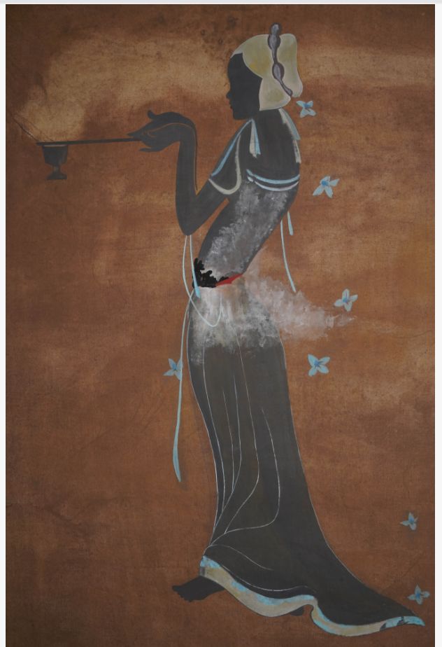 中国掛軸 書道作品 アンティーク 美術品・アンティーク・コレクション 張蔚萱『敦煌壁画』中国掛軸 設