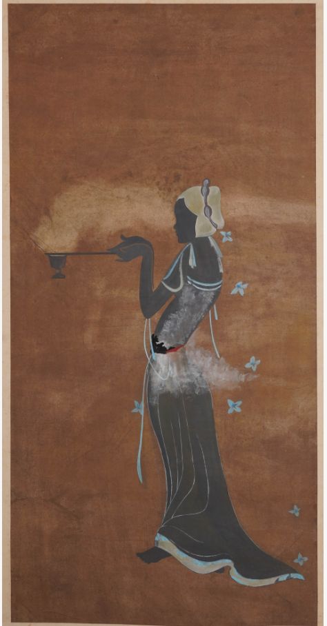 美術品・アンティーク・コレクション 張蔚萱『敦煌壁画』中国掛軸 設