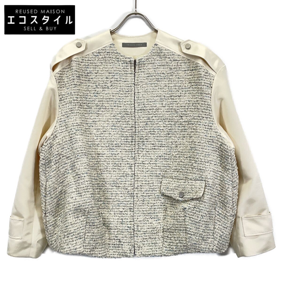 theory luxe　セオリーリュクス　25年 アイボリー Jewel Tweed Jira Jacket　38