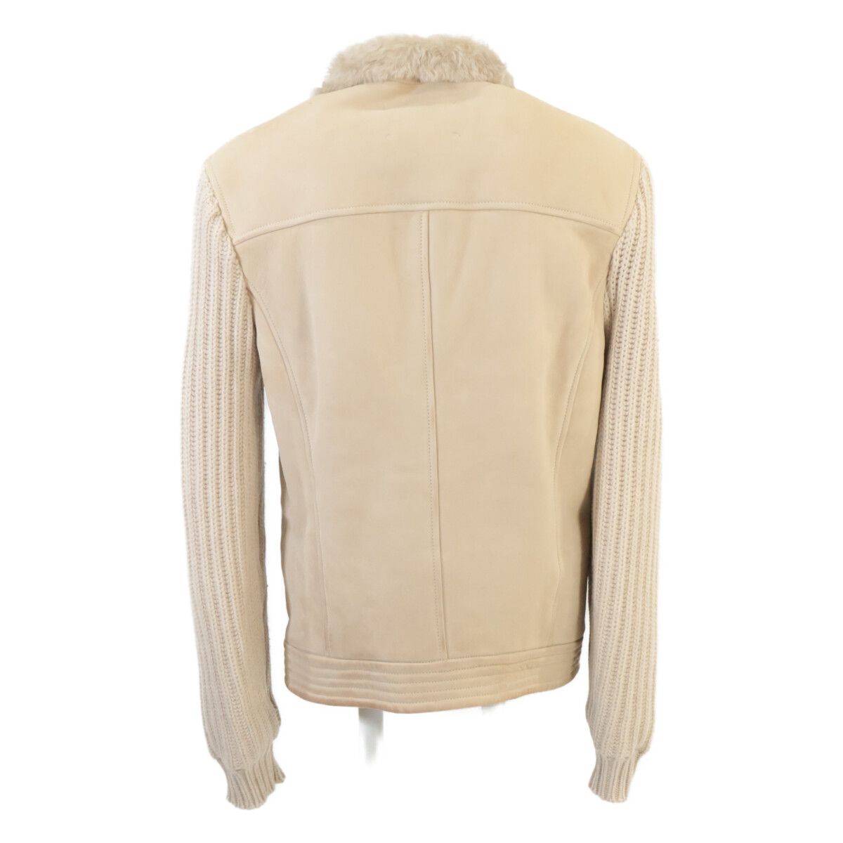 Q56★美品★20-21AW 極上ムートンジャケット ブルネロクチネリ BRUNELLO CUCINELLI ブルネロクチネリ 【国内正規】アームカシミヤ切替