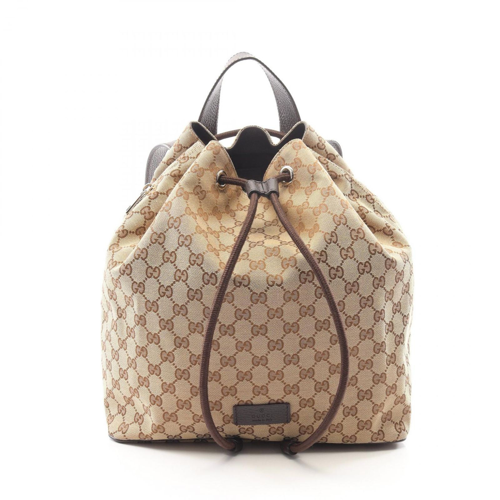グッチ GUCCI リュックサック バックパック GGキャンバス 449175 ベージュ キャンバス レザー バックパック レディース Used A