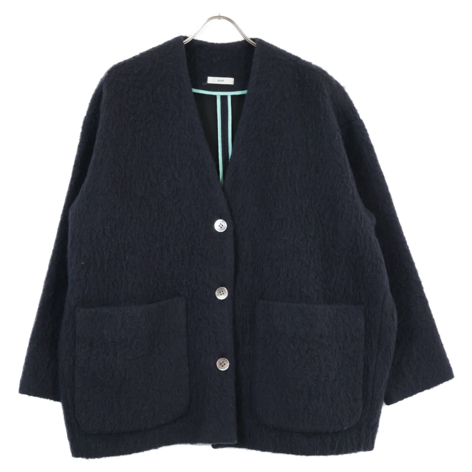 Yori ヨリ　ウールモヘアシャギージャケット yori ヨリ YR2125-098AW-2 ネイビー ウールモヘアシャギージャケット F