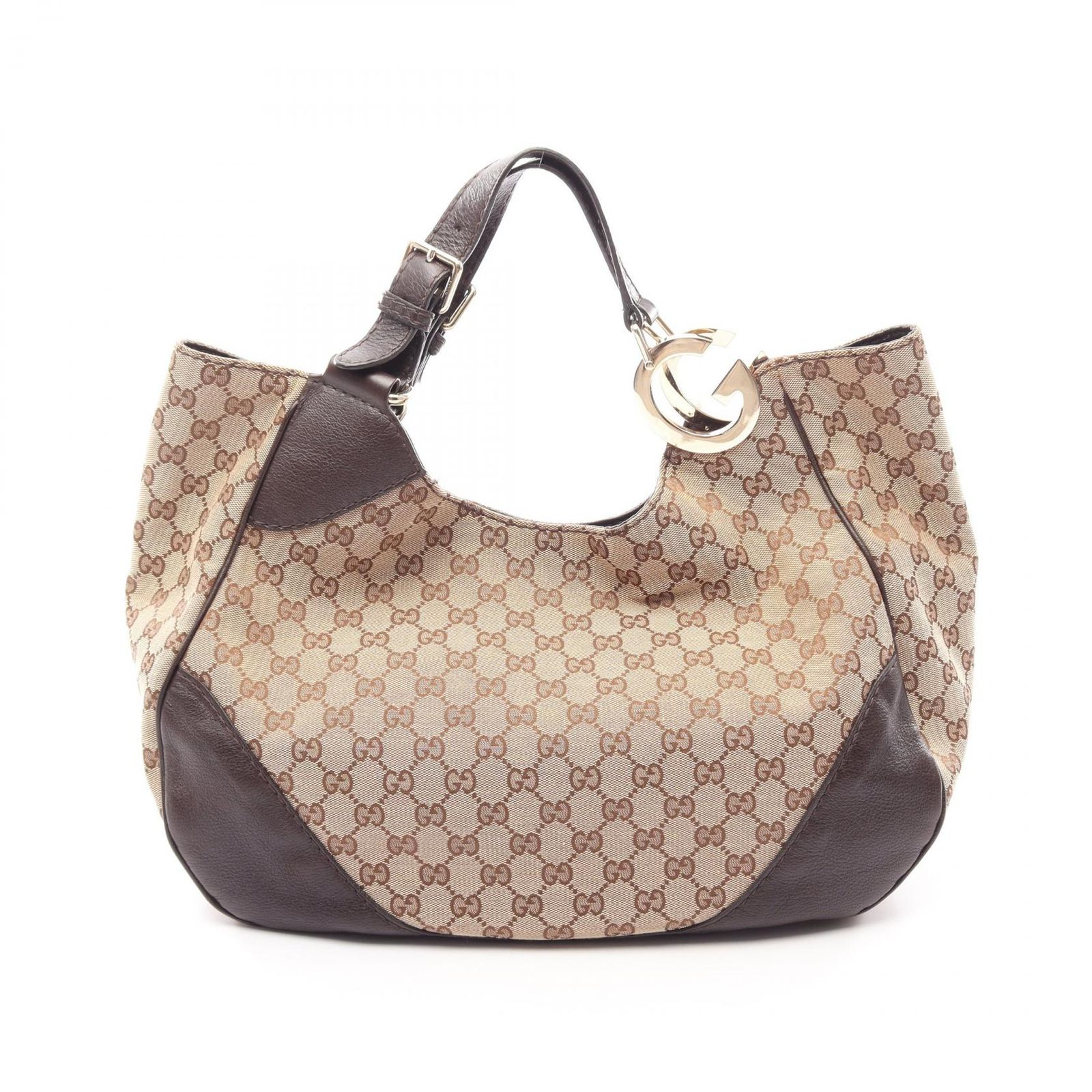 グッチ GUCCI ショルダーバッグ GGキャンバス 203504 ベージュ/ブラウン キャンバス レザー シャーロットライン ハンドバッグ レディース Used B