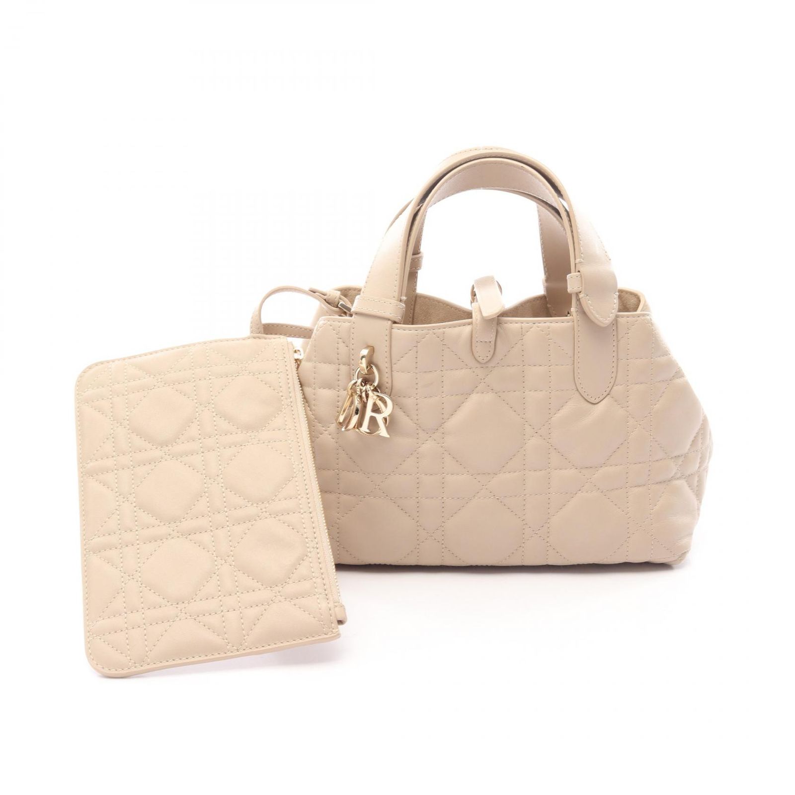 ディオール Dior ハンドバッグ Dior Toujours バッグ スモール ベージュ レザー Dior Toujours バッグ スモール レディース Used A