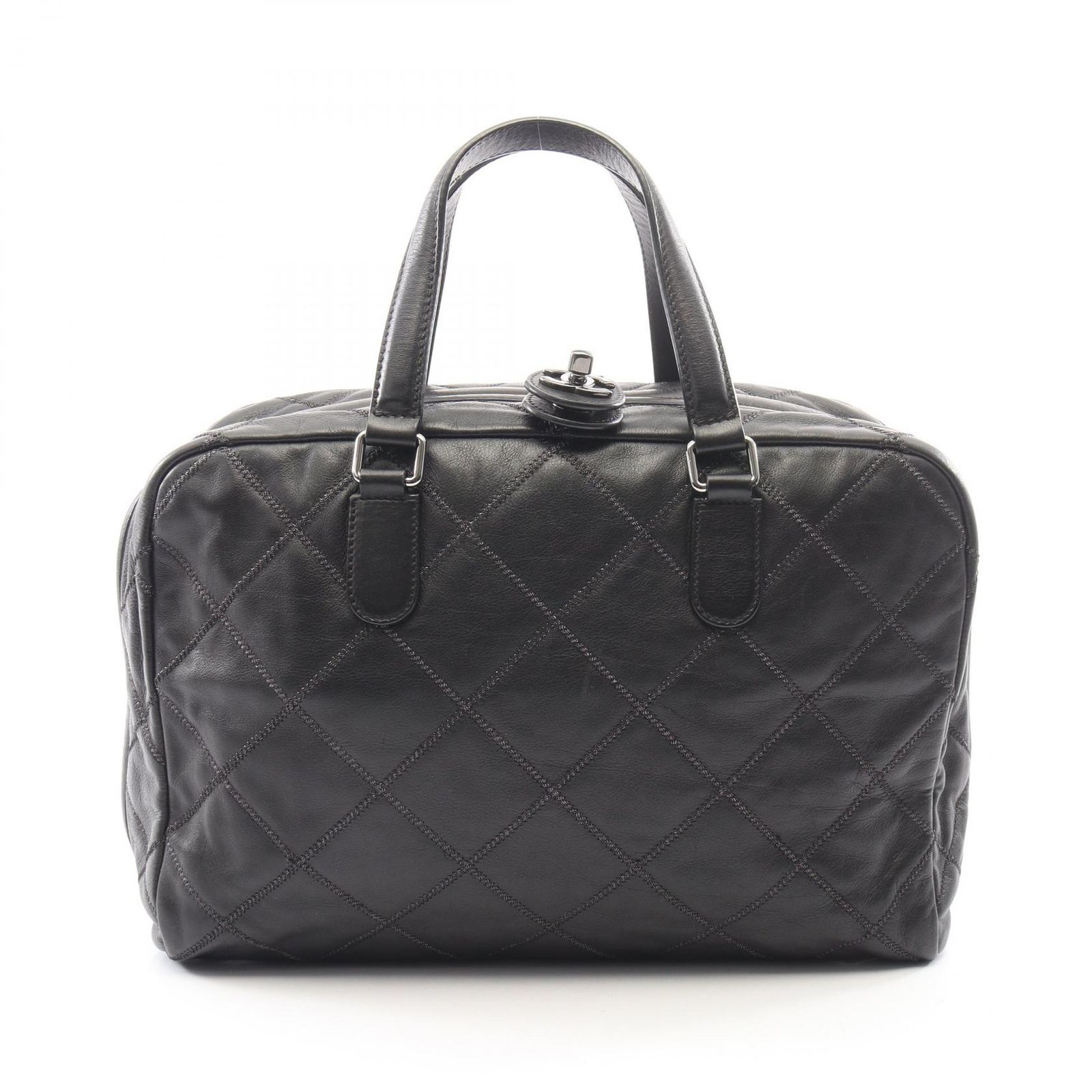 シャネル CHANEL ハンドバッグ マトラッセ ボーリングバッグ ブラック ラムスキン（羊革） マトラッセ ボーリングバッグ レディース Used A