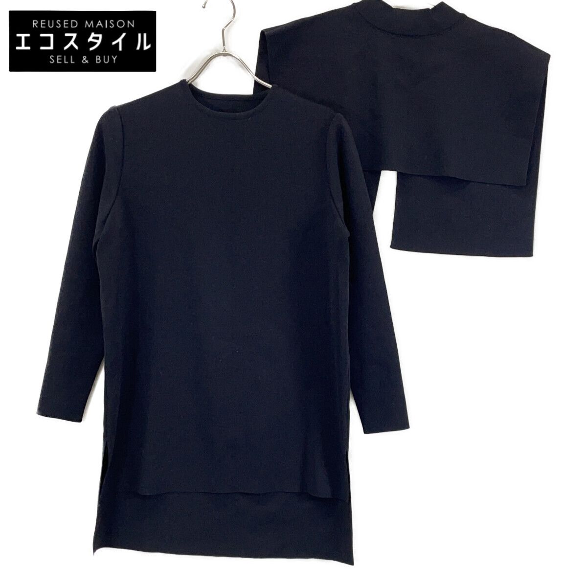 ADORE　アドーア　531-2170121 ブラック ケープレイヤードニット　38