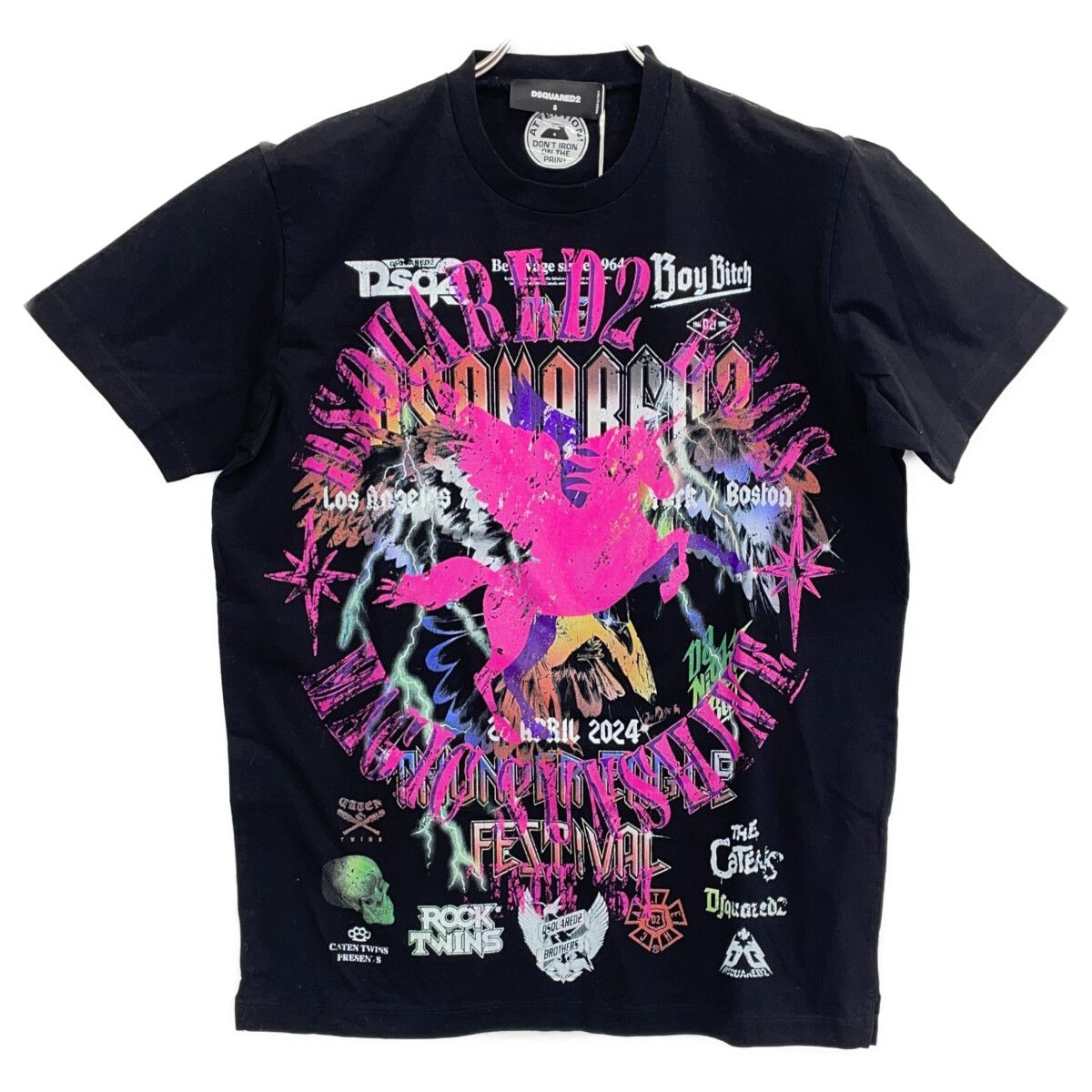 DSQUARED2 ディースクエアード S71GD1304 23年 ブラック グラフィック 