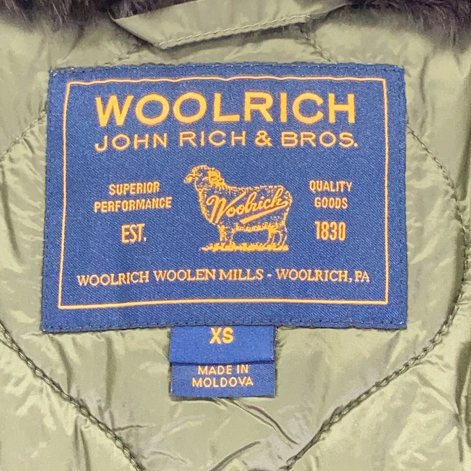 WOOLRICH ウールリッチ 1702151 カーキ ラビットファー ナイロン