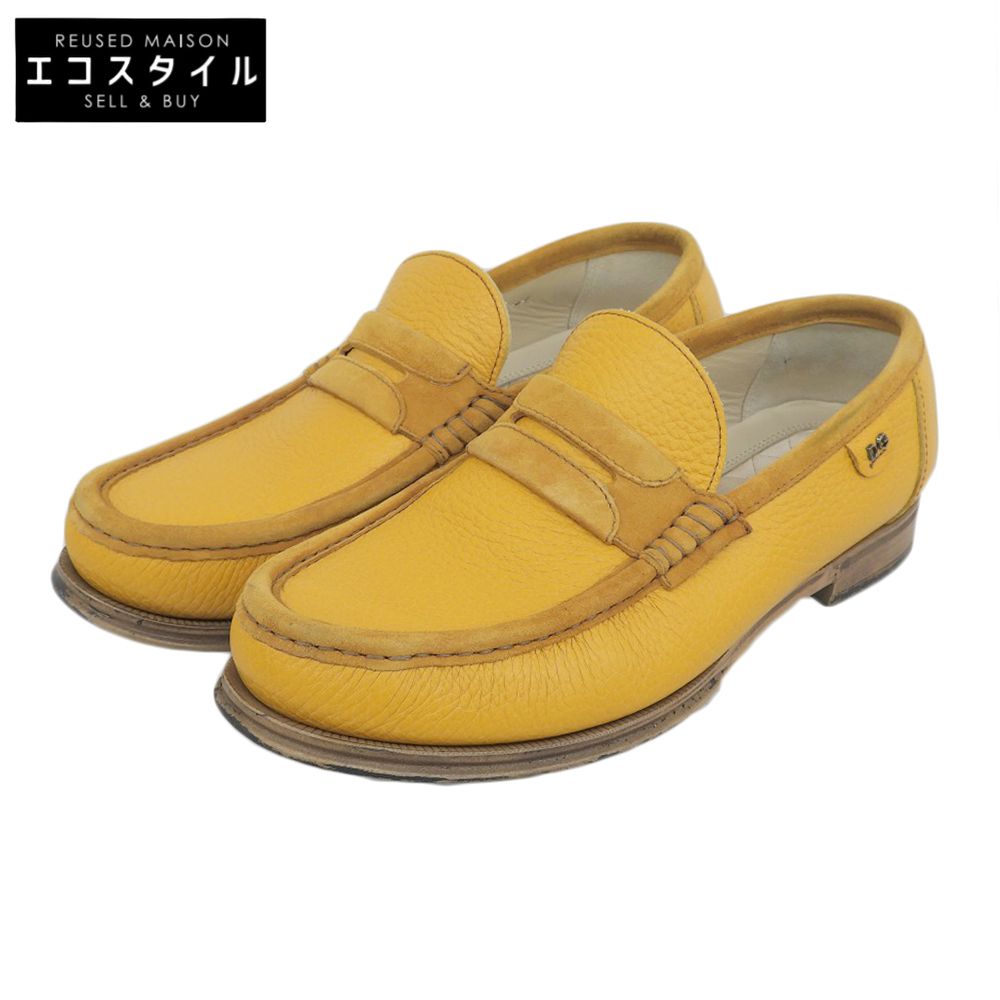 DOLCE&GABBANA　ドルチェアンドガッバーナ　シボレザー×スエード ローファー シューズ メンズ イエロー 6 1/2 A30032　6.5
