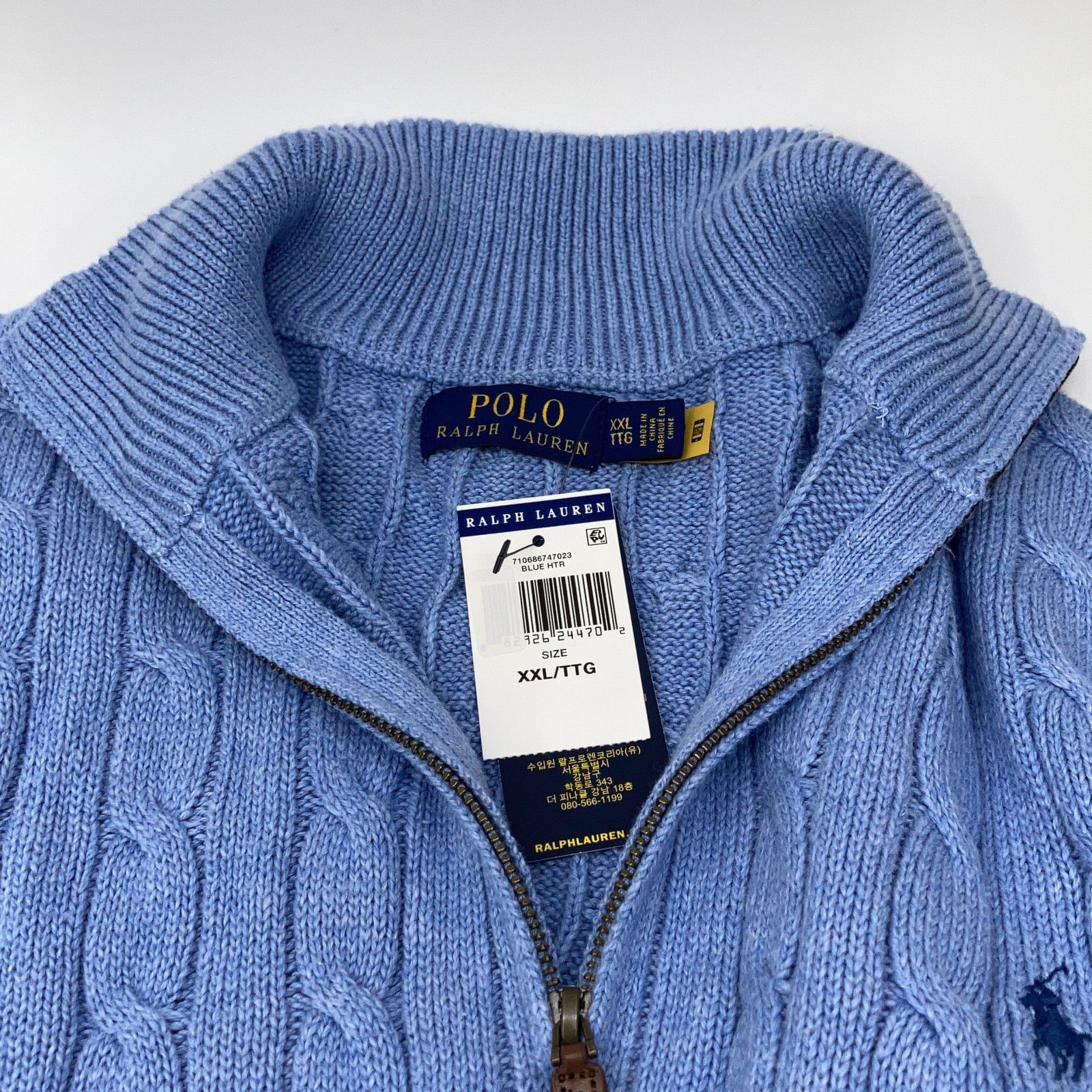 POLO RALPH LAUREN ポロ ラルフローレン ライトブルー ハーフジップ 