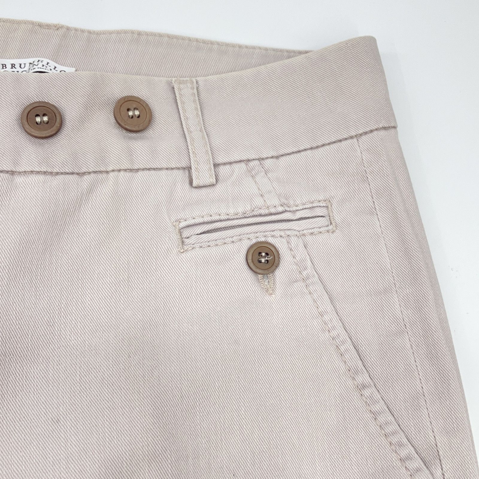 BRUNELLO CUCINELLI ブルネロクチネリ ライトグレーコットン パンツ 38