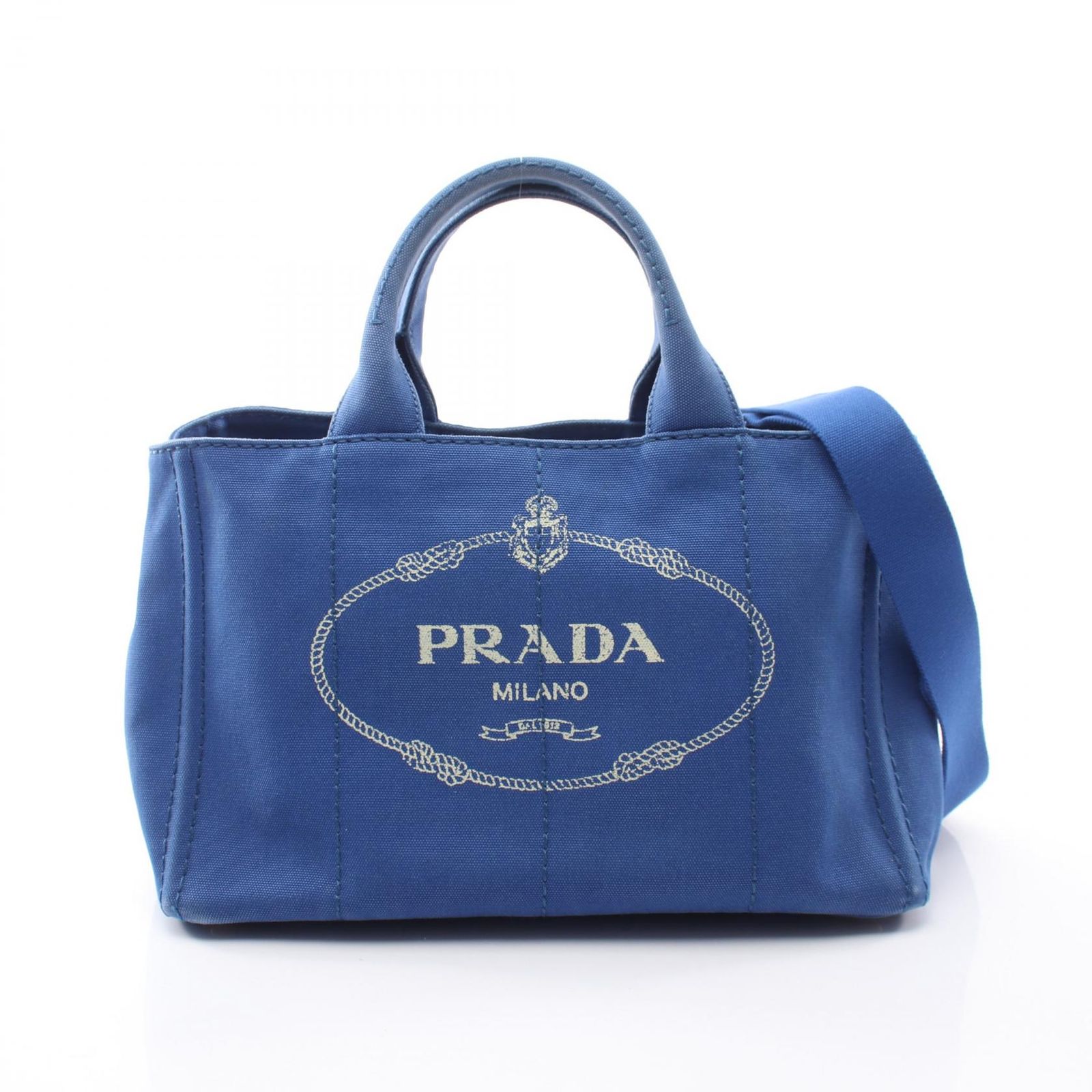 プラダ PRADA トートバッグ CANAPA カナパ 2WAY ブルー キャンバス カナパ 2wayトート レディース Used B
