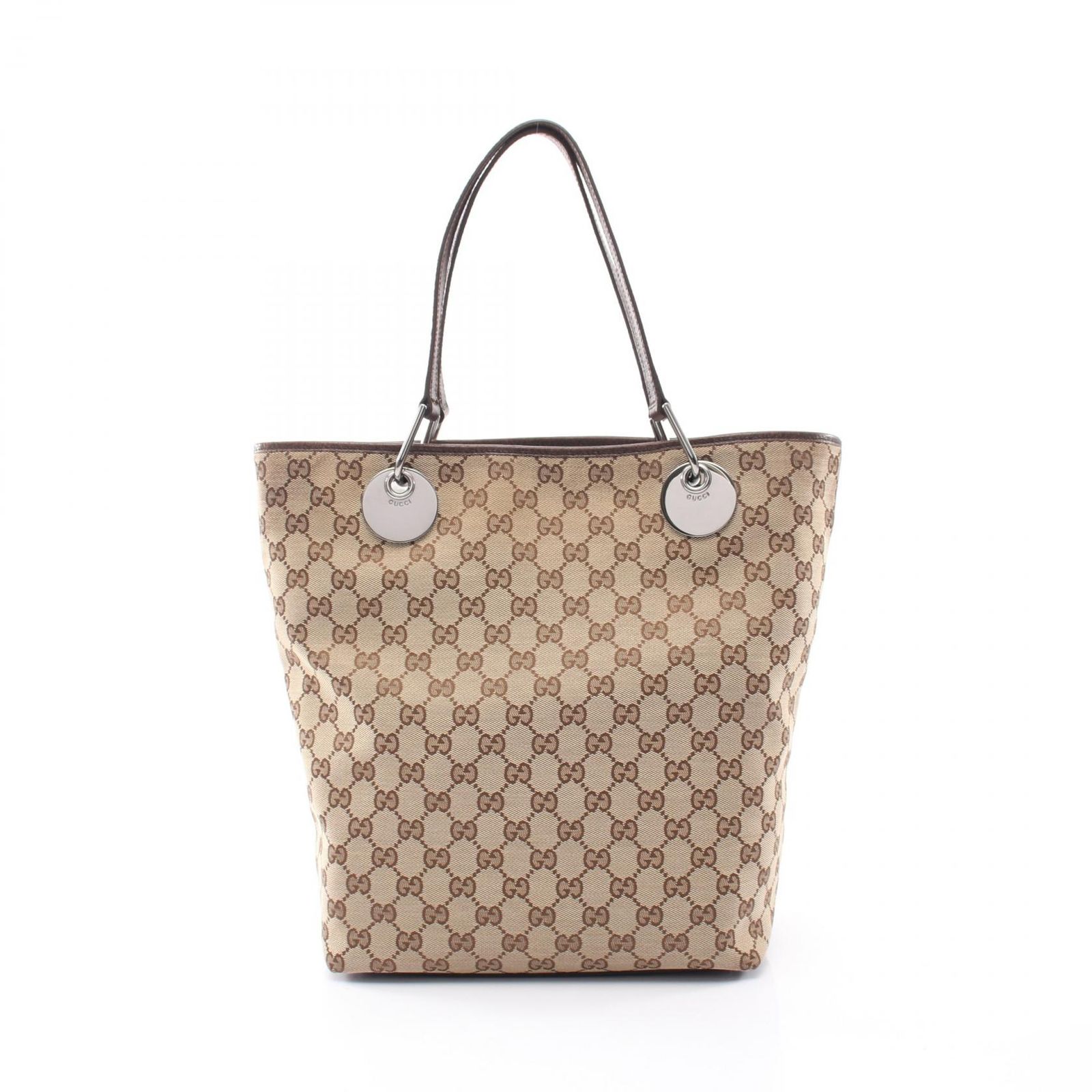 グッチ GUCCI トートバッグ GGキャンバス 120836 ベージュ キャンバス レザー トートバッグ レディース Used B