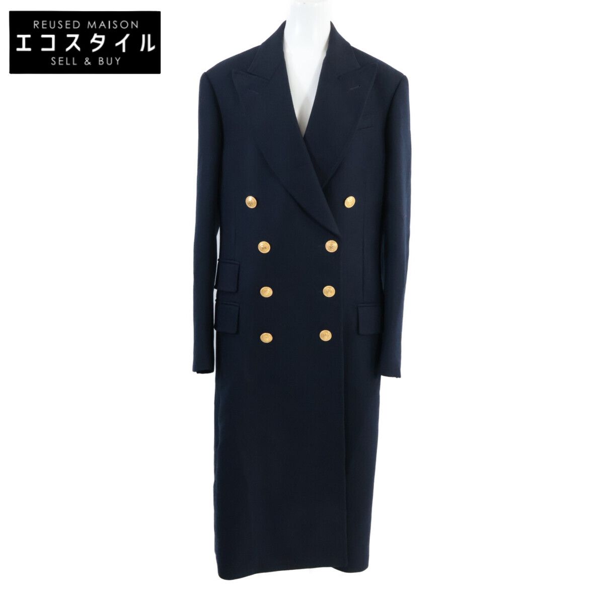 GUCCI　グッチ　【美品/国内正規】711013 カシミヤ100％ 金ボタン ダブルブレスト　42