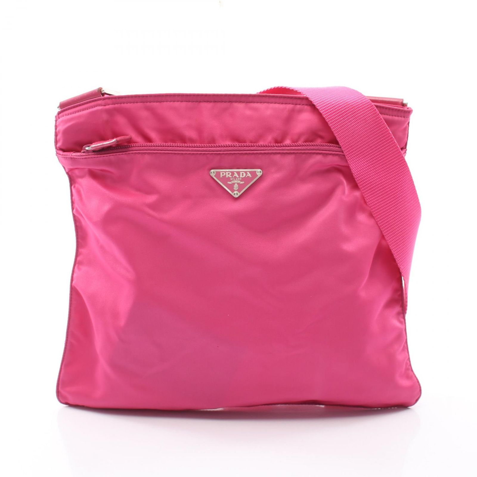 プラダ PRADA ショルダーバッグ VELA SPORT BT175Z ピンク ナイロン レザー トライアングルロゴ ショルダーバッグ レディース Used B