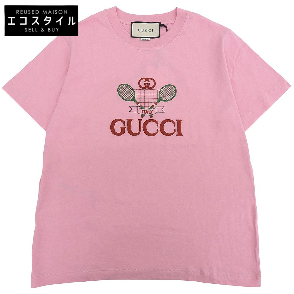 【美品】GUCCI グッチ レディースTシャツ GUCCI グッチ 新品同様 テニス 刺しゅう ロゴ Tシャツ トップス