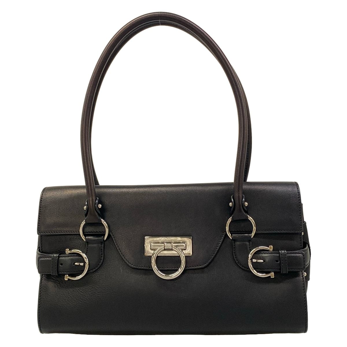 FERRAGAMO/SalvatoreFerragamo(サルバトーレフェラガモ) ショルダーバッグ ガンチーニ 黒 レザー