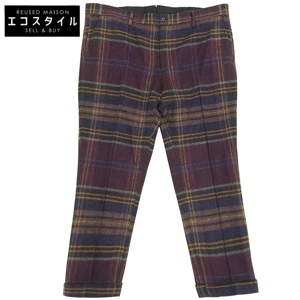 POLO RALPH LAUREN　ポロ ラルフローレン　美品 アルパカ ウール チェック パンツ ボトムス メンズ マルチカラー パープル　―