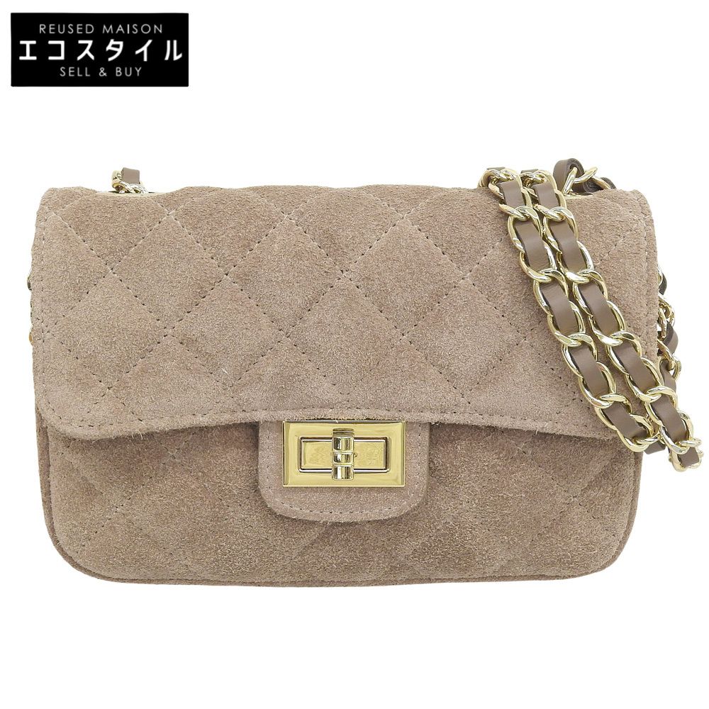 allureville　アルアバイル　美品 スエード キルティングチェーン 2way ショルダーバッグ レディース ブラウン系