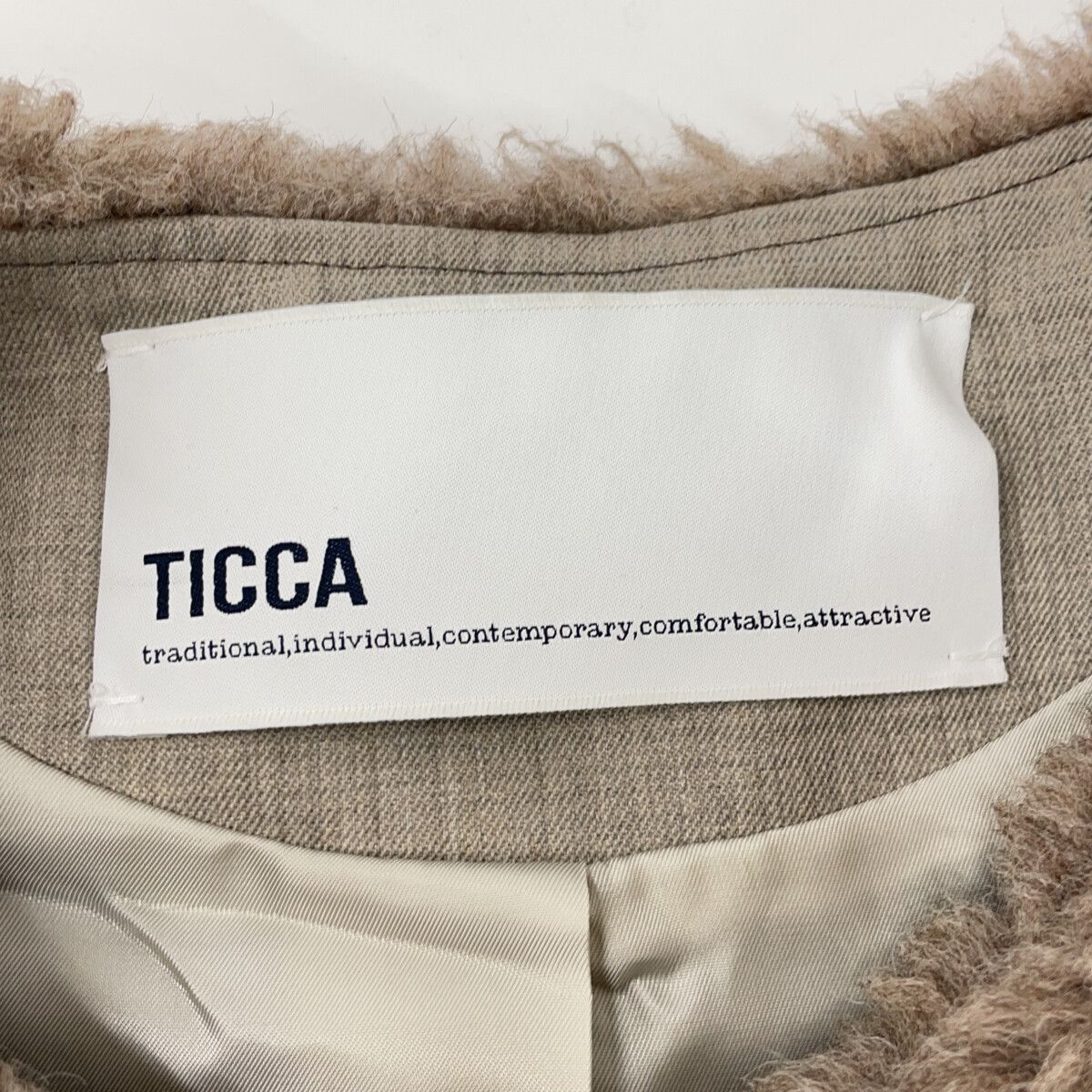 TICCA ティッカ モカ ウールファーショートコート F - メルカリ