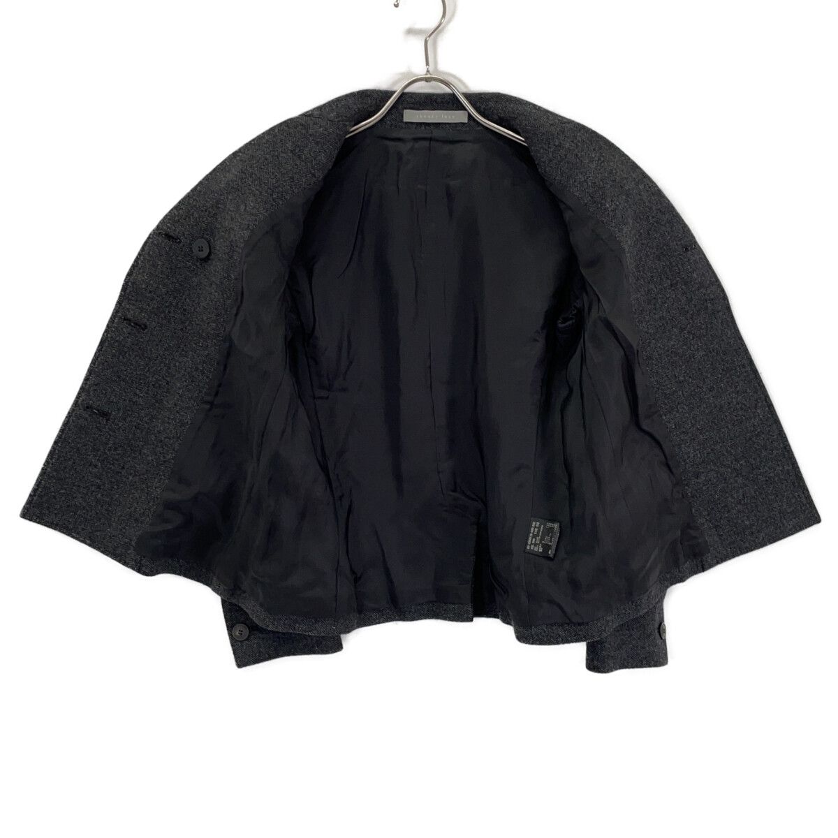 美品✨24SS セオリーリュクス 半袖ダブルジャケット 38 theory luxe セオリーリュクス 24AW 03-4304118 チャコール ウール混