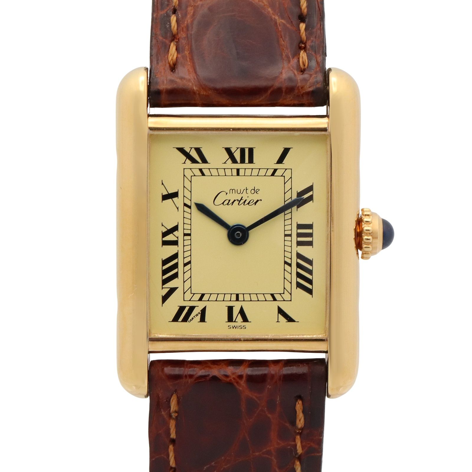 カルティエ CARTIER 腕時計 マストタンク SM W1003153 アイボリー GP（ゴールドメッキ） マストタンク SM レディース Used A