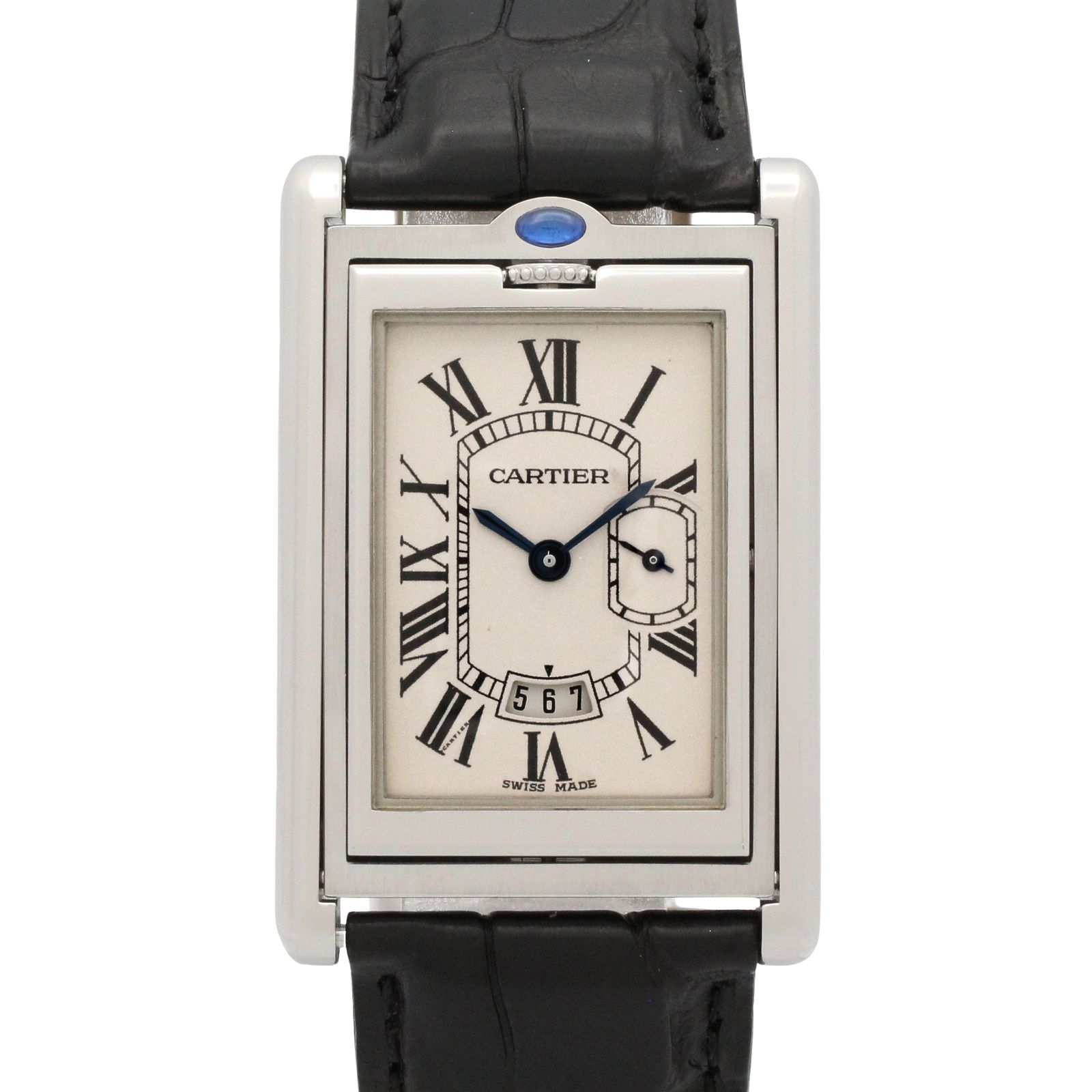 カルティエ CARTIER 腕時計 タンク バスキュラント LM W1016055 アイボリー ステンレススチール タンク バスキュラント LM メンズ Used A