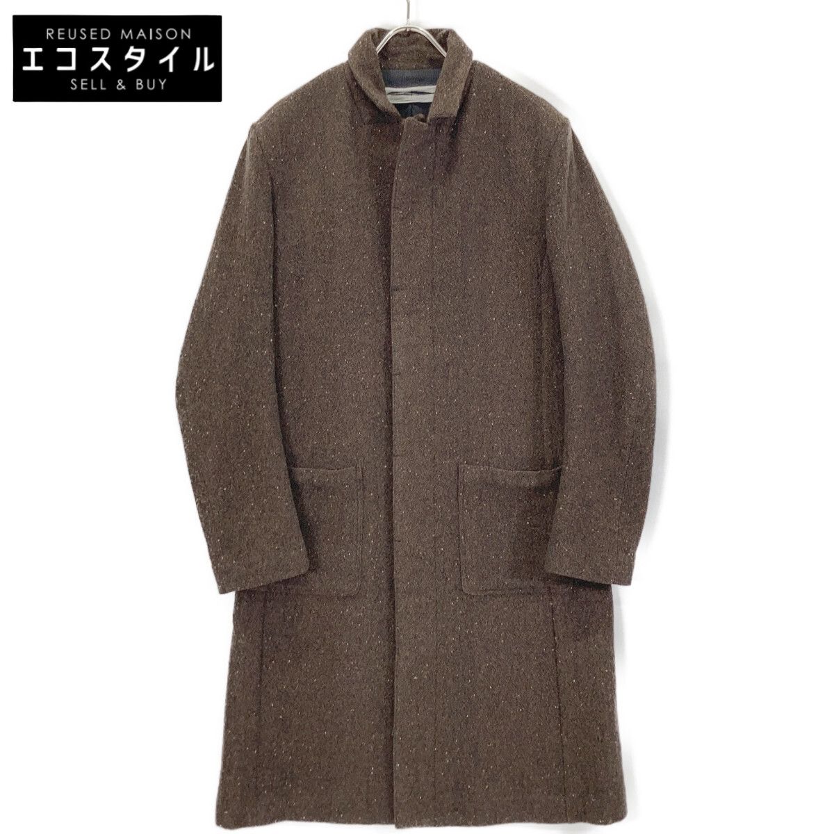 individual sentiments　インディビジュアルセンチメンツ　20AW ブラウン CO41-MW15-NO ツイード ロングコート　0