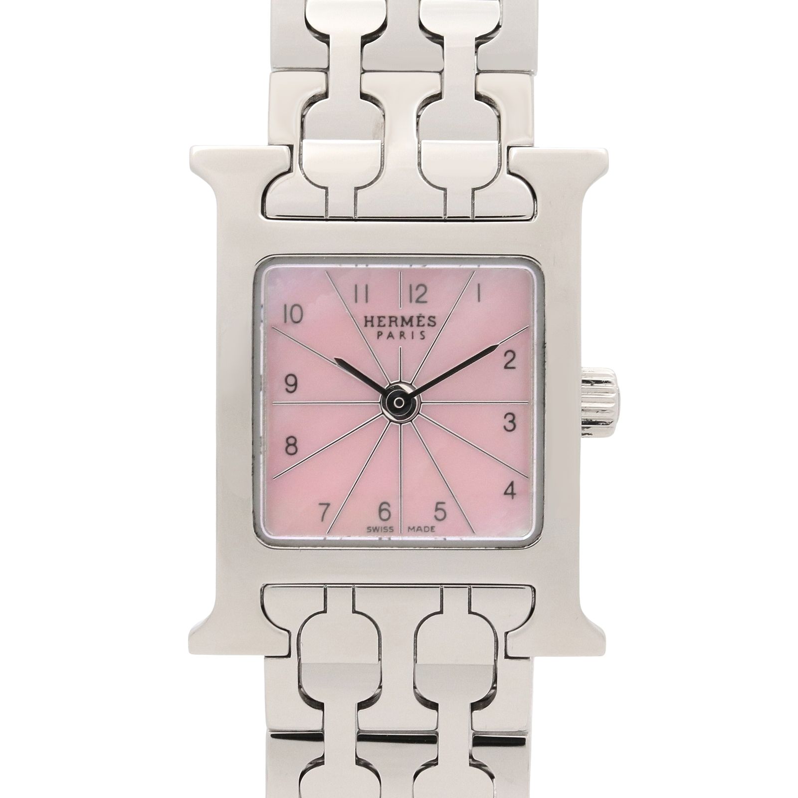 エルメス HERMES 腕時計 Hウォッチ ミニ HH1.110 ステンレススチール Hウォッチ ミニ レディース Used A