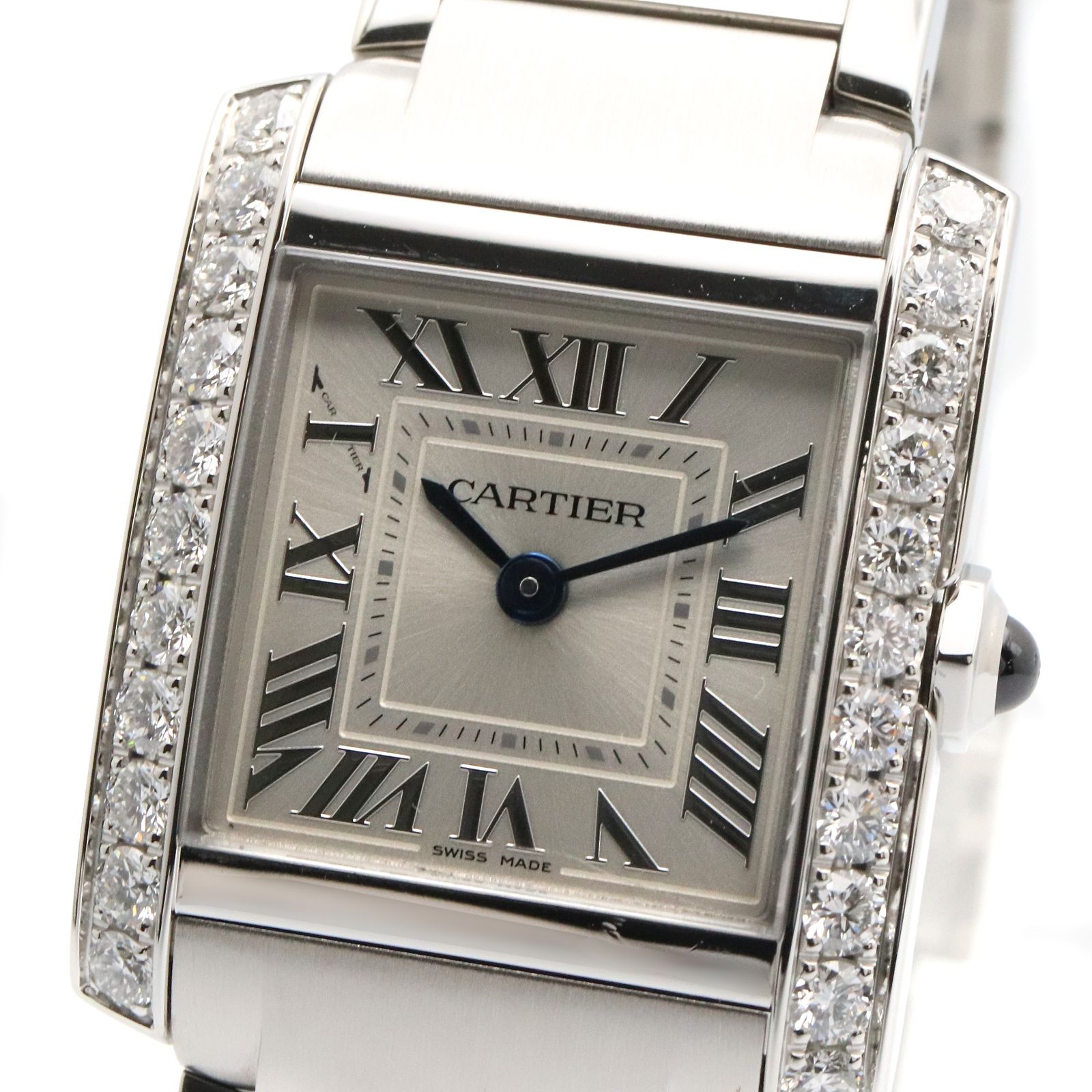 カルティエ CARTIER 腕時計 タンクフランセーズ SM ダイヤベゼル