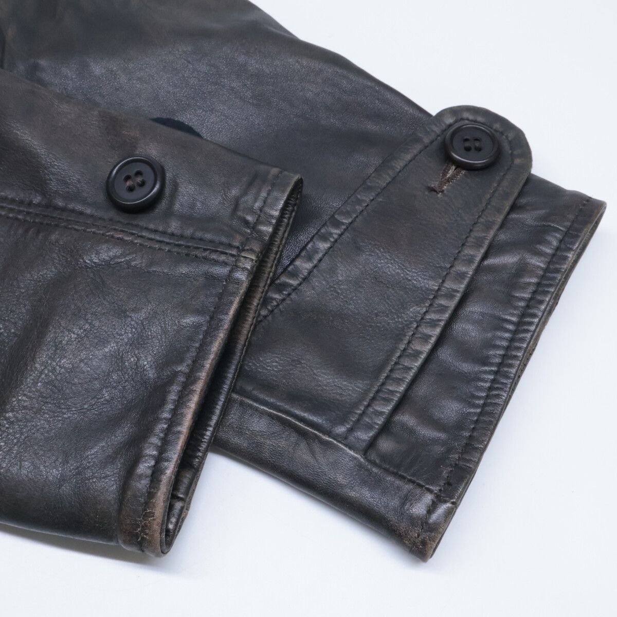 RRL Double RL ブラック レザー カーコート　M RRL ダブルアールエル 美品 チェックライニング タンニン鞣し