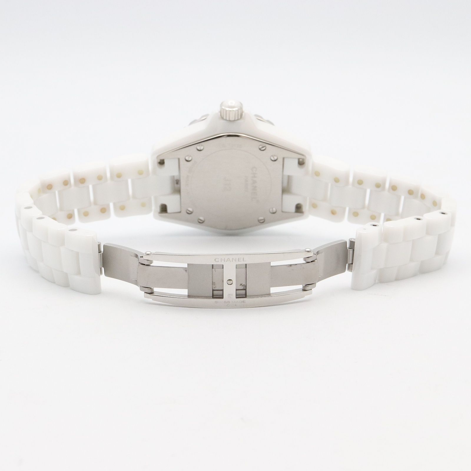 シャネル CHANEL 腕時計 J12 ダイヤベゼル H0967 ホワイト セラミック