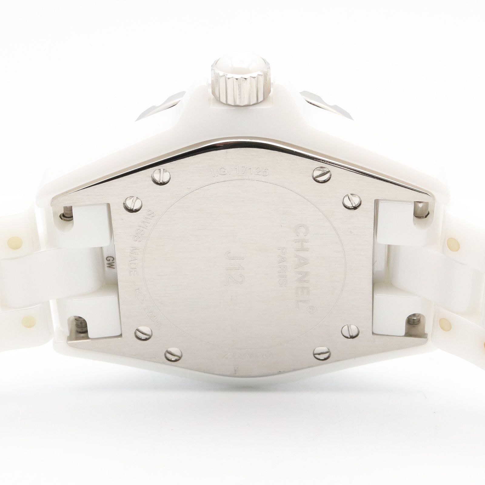 シャネル CHANEL 腕時計 J12 ダイヤベゼル H0967 ホワイト セラミック
