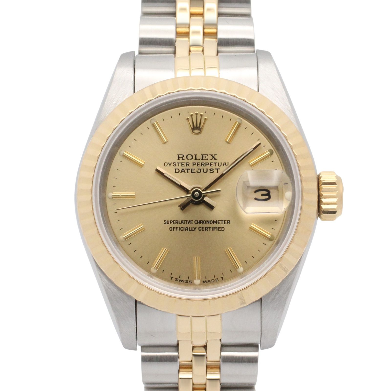 ロレックス ROLEX 腕時計 デイトジャスト R番 69173 CH/BA K18（イエローゴールド） ステンレススチール デイトジャスト R番 レディース Used A