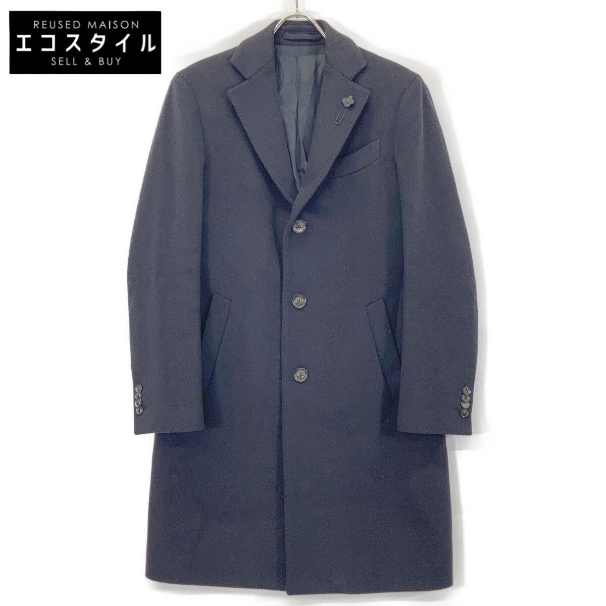 LARDINI　ラルディーニ　IV23636Q ネイビー スペシャルウール フランネル チェスターコート 41,042円