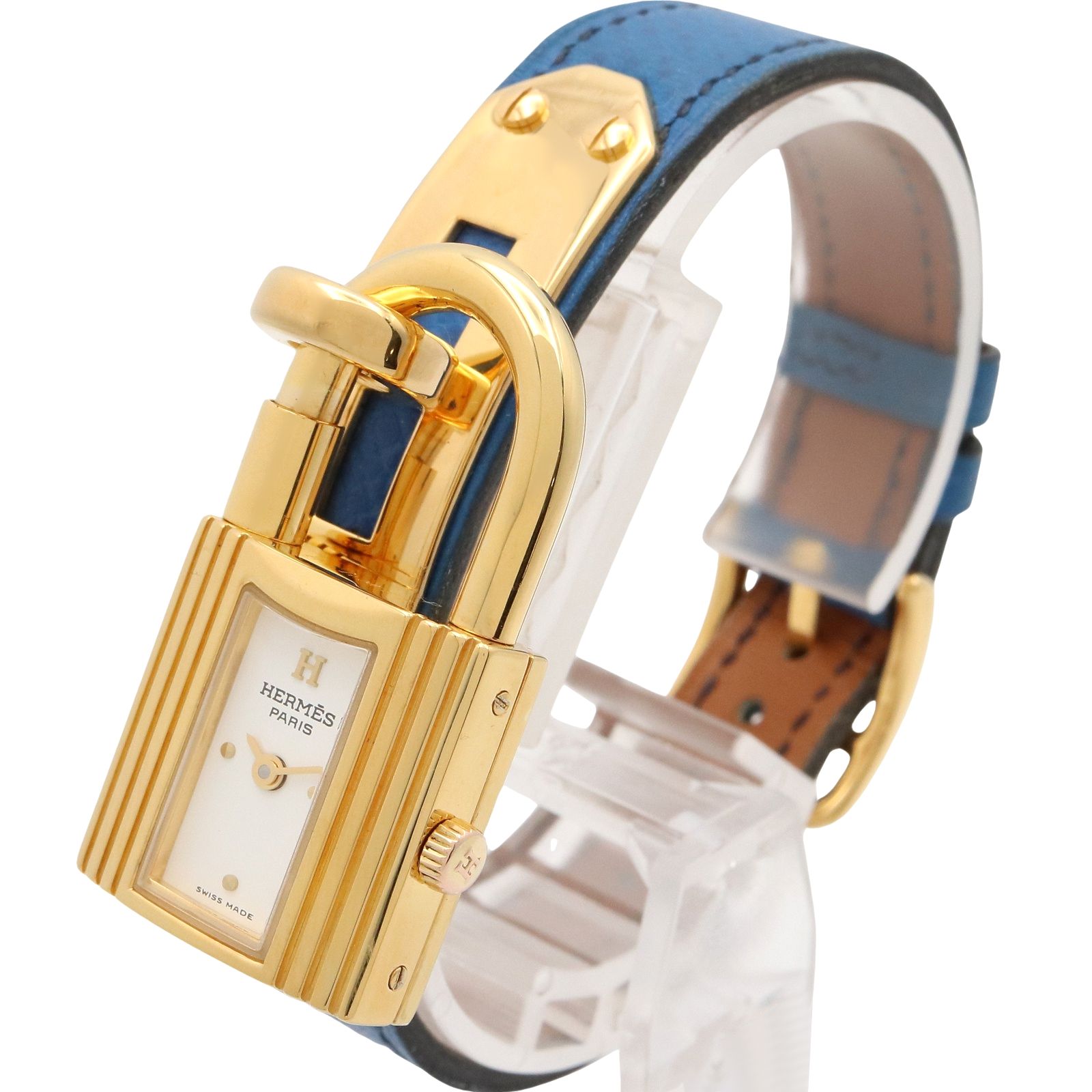 エルメス HERMES 腕時計 ケリーウォッチ KE1.201 ホワイト GP