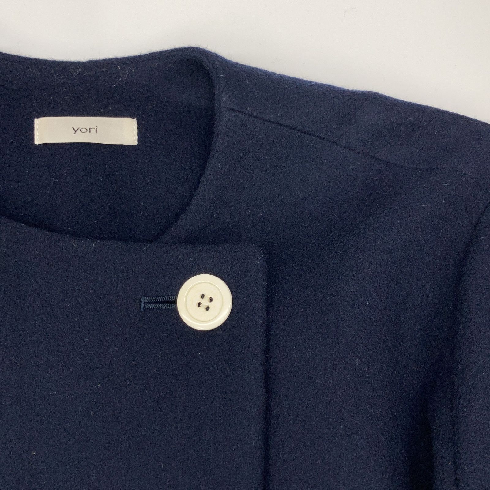 yori ヨリ YR2125-113AW-4 ネイビー ダブルパフスリーブ コート F