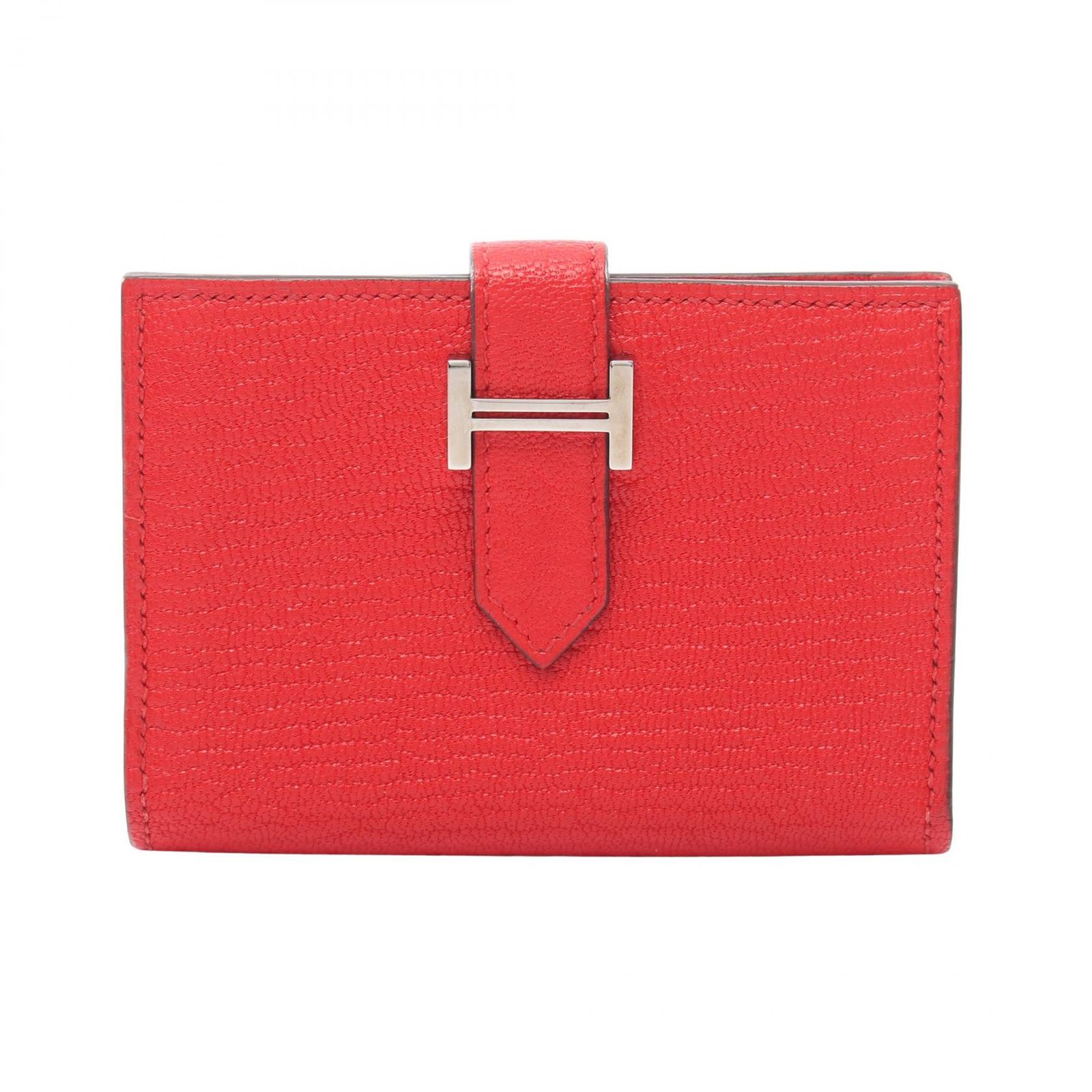 エルメス HERMES カードケース ベアン ルージュトマト レザー ベアン カードケース ルージュトマト レディース Used A